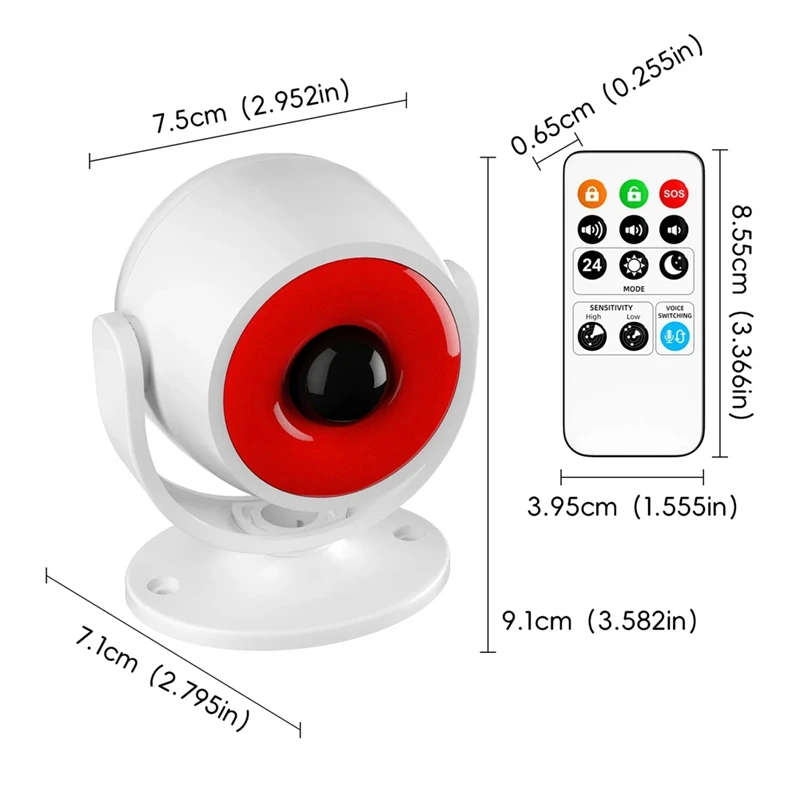 Indoor Sound And Light Infrared Alarm Human Body Induction Detector Anti-Theft Alarm Welcome Infrared Detector Remote