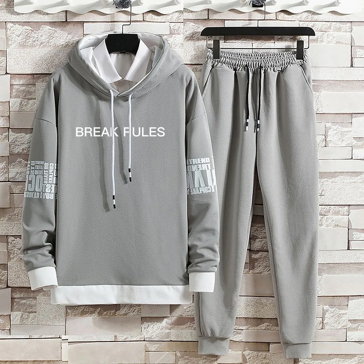 Hoodies Set Pants Pullover Hat Casual Clothing for Men Summer Autumn Suits Hood  Print Sweaterhoodie Men New Top Long Sleeves