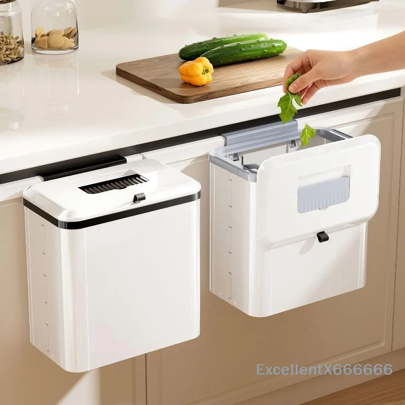 Hanging Kitchen Trash Can Odor Proof Lid Space Saving Design Perfect For Home Kitchen Food Waste Storage