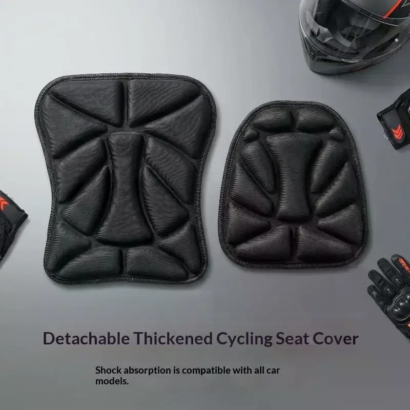 Universal Motorcycle Seat Cushion 3D Gel Breathable Shock Absorbing Comfort Pad for Summer Winter All Season Use