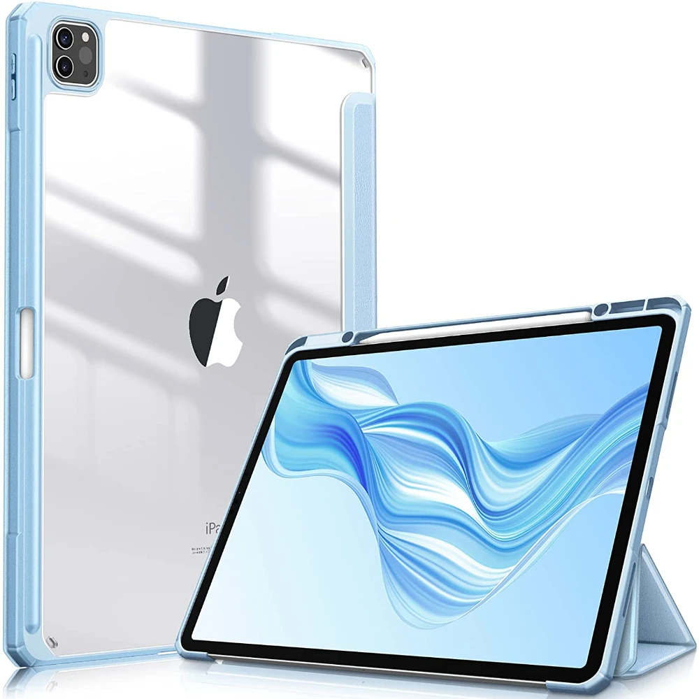 For iPad Pro 11 12.9 13 Case 2024 Air 11 4th 5th 10.9 Apple Pencil Holder Wireless Charging Cover iPad 10th Air 5 10.9 2022 Case