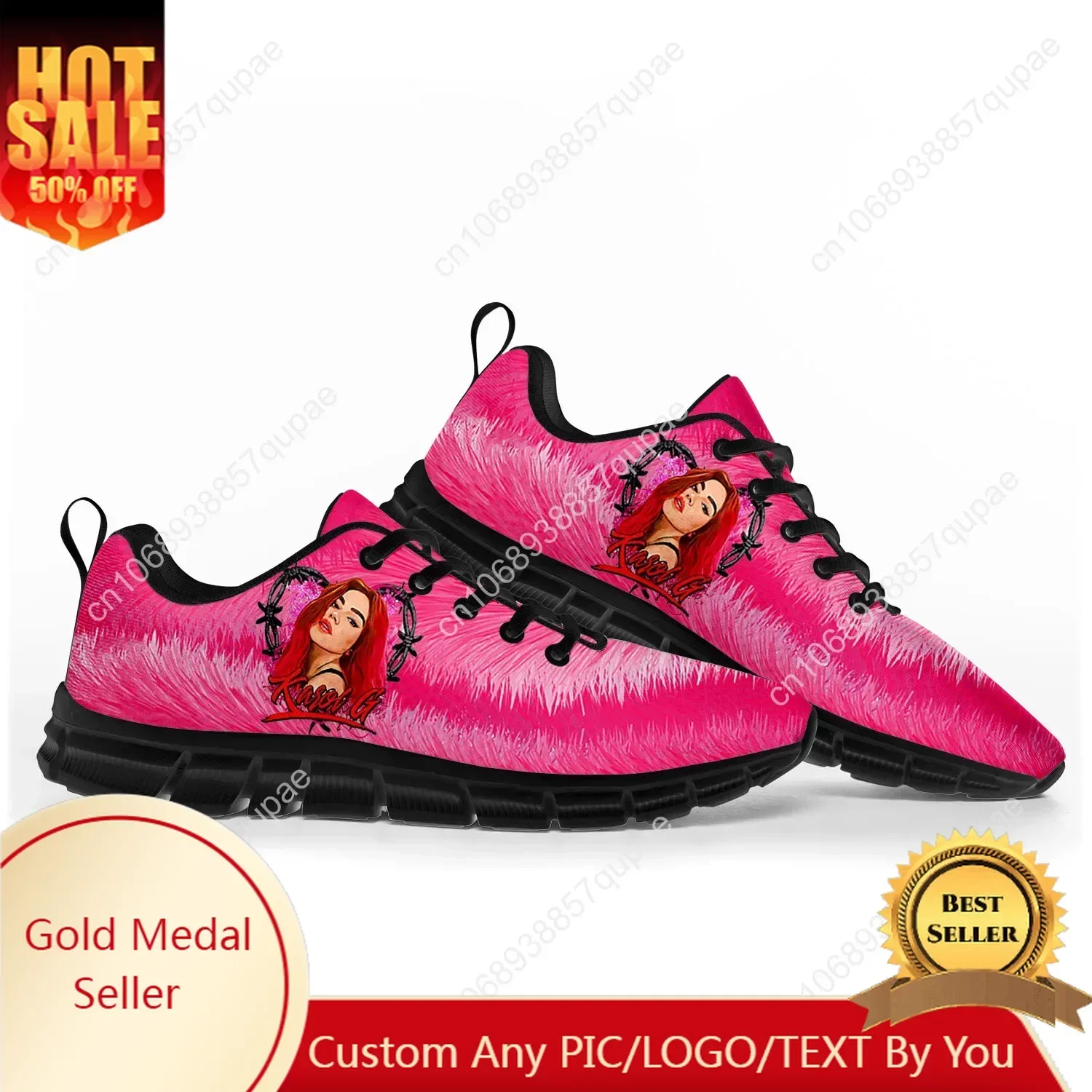 

Karol G Singer Printed Sports Shoes Mens Womens Teenager Kids Children Sneakers Casual Custom High Quality Couple Shoes Black