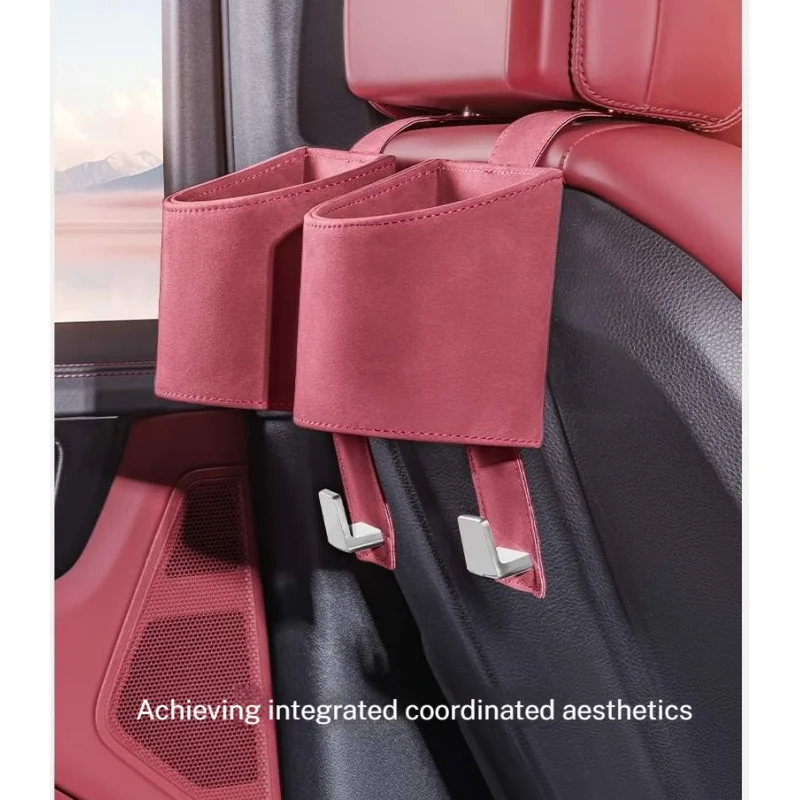 Car Rear Seat Holder Hook Storage Box Organizer For Porsche Macan Cayenne Extra-Wide Opening Drink Cup