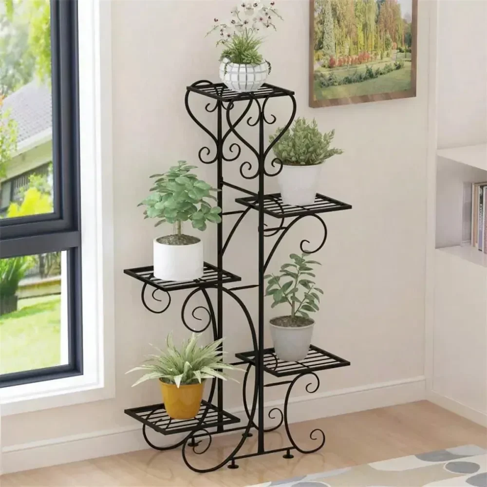 

Indoor Plant Shelf, Wrought Iron Plant Rack For Outdoors, Interiors, 5 Levels, Plant Pot Holder, Ideal For Home, Balcony, Terra