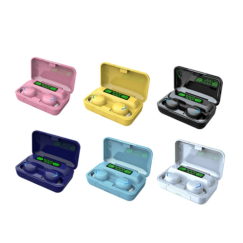 سماعات أذن لاسلكية داخل الأذن ، سماعات أذن صغيرة ، ميكروفون ، IPX7 مقاوم للماء ، شاشة ليد ، سماعات أذن لركوب الدراجات ، الجري