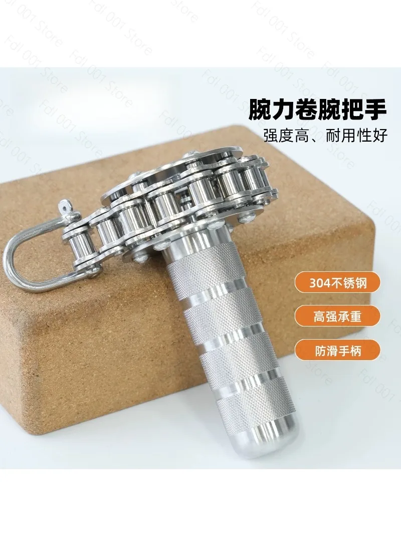 For Stainless Steel Wrist Roller Forearm Exerciser, Single Arm Wrist Trainer for Grip Strength & Arm Wrestling Workout Equipment
