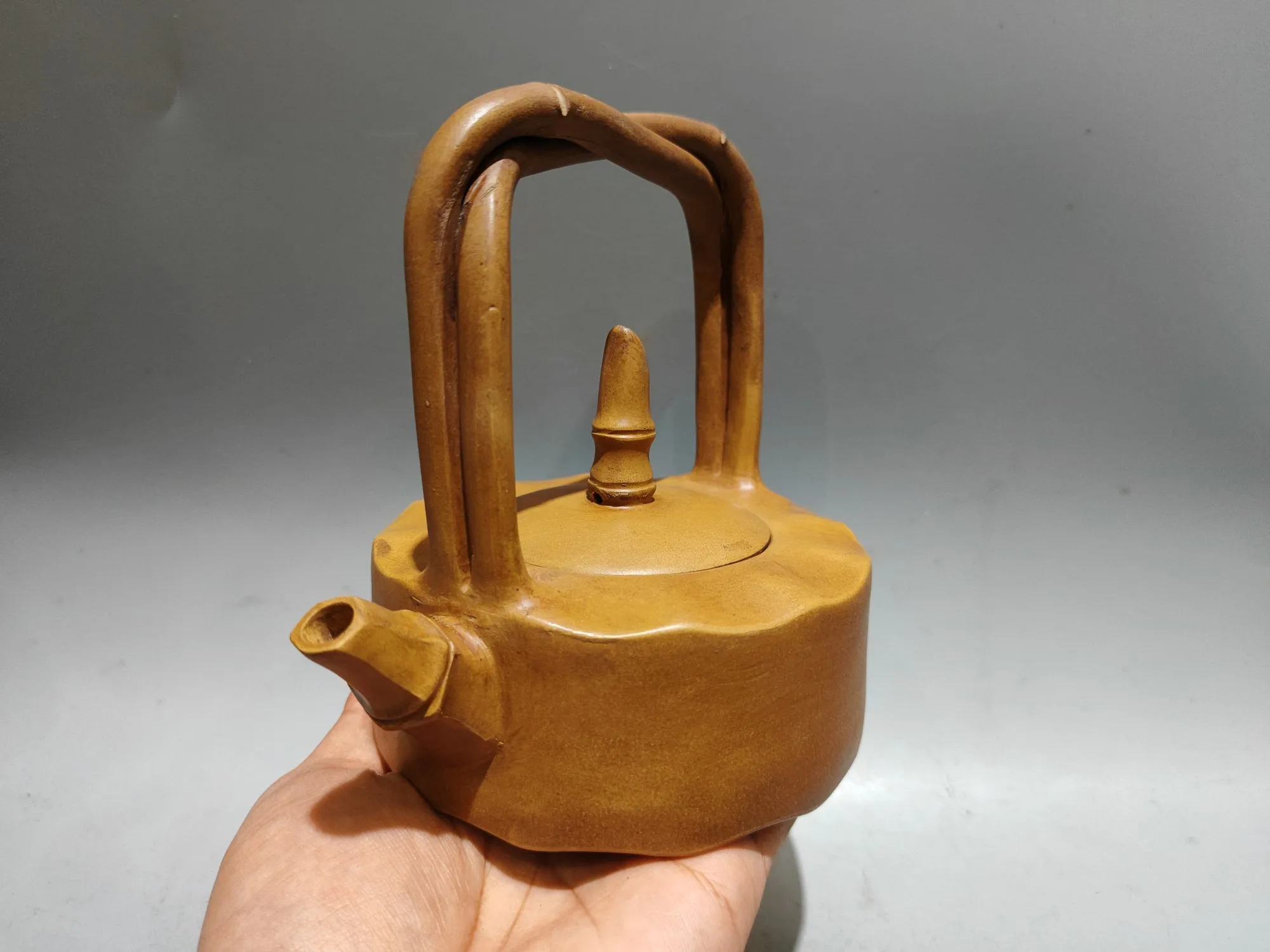 Purple teapot Yixing Purple Clay Teapot Bamboo cover Bamboo Mouth Pot Lifting beam pot Kettle Teapot