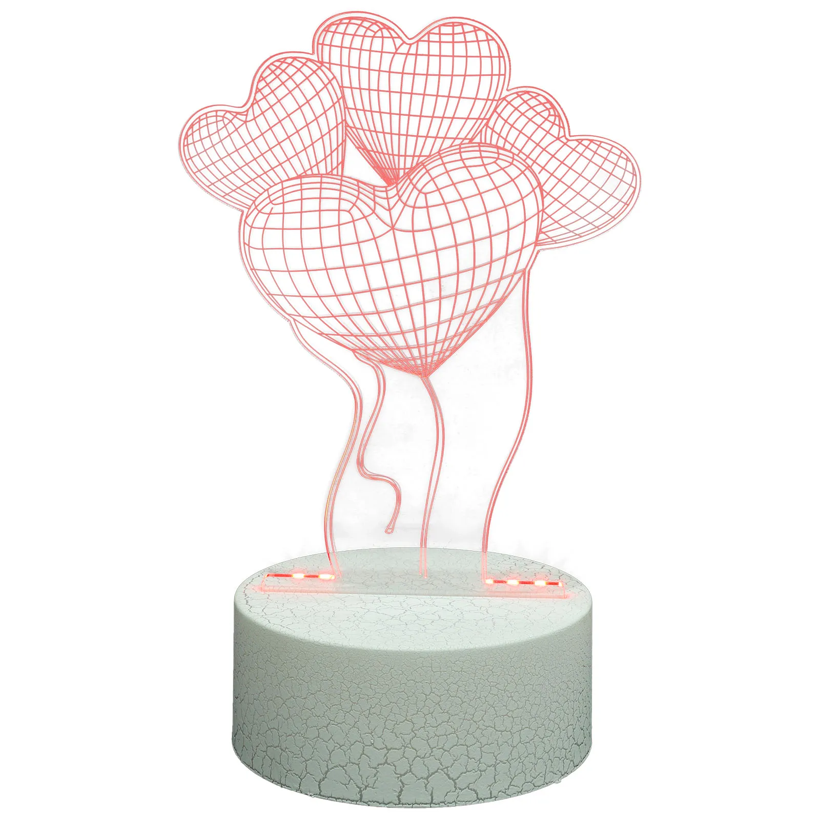 

3D Heart Night Light Usb Powered Dimmable Led Lamp Bedroom Decor Balloon Gift For Kids Families Valentine’S Day Christmas 3D