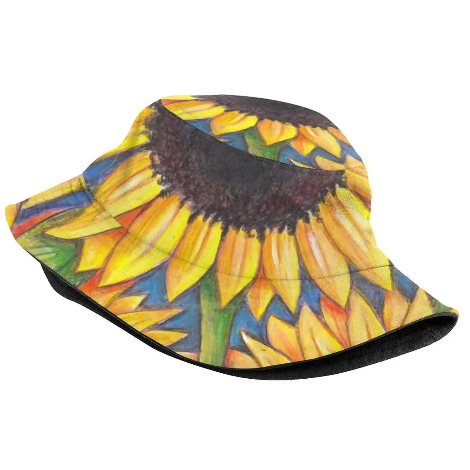 Sunflowers Flat Top Breathable Bucket Hats Sunflower Com Marinac41 Pencil Naure