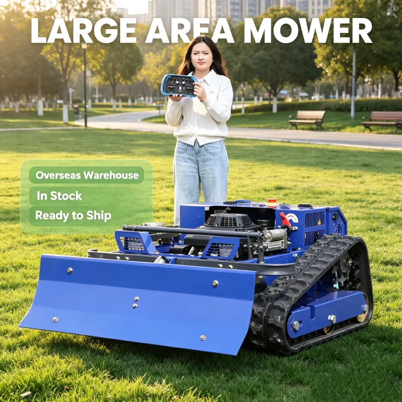 Customized CE EPA Rechargeable Crawler RC Robotic Mower Foldable Handle for Hillside
