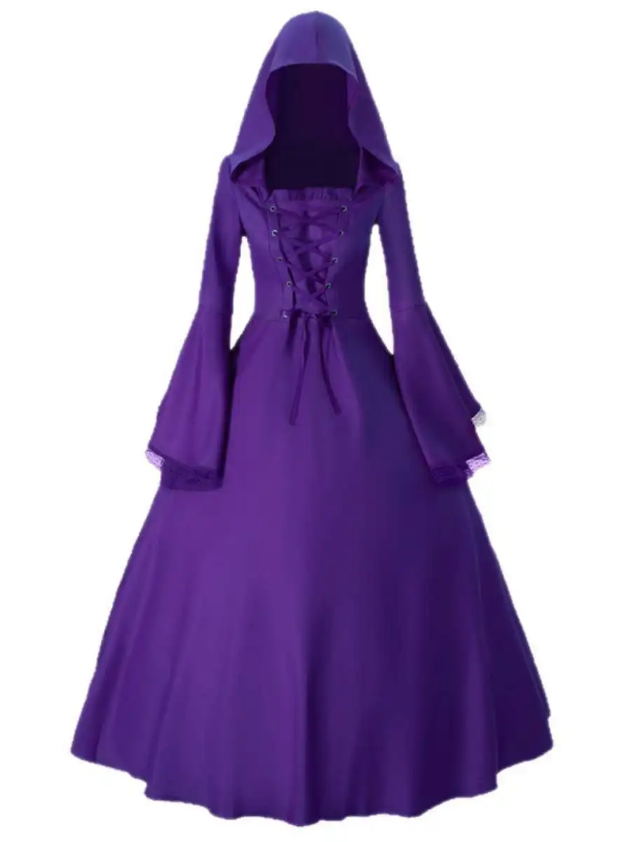 أزياء الهالوين القوطية للسيدات من دكتور القرون الوسطى ريترو بيل Sve Stage Par الخصر مقطعة Dr Faionable للسيدات