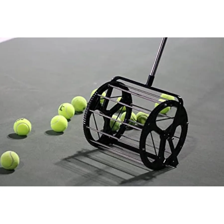 Tennis Ball Hopper for Tennis Coaches and Players Schools and Clubs Tennis Court Equipment Accessory 55 Balls Capacity Wheel Ro