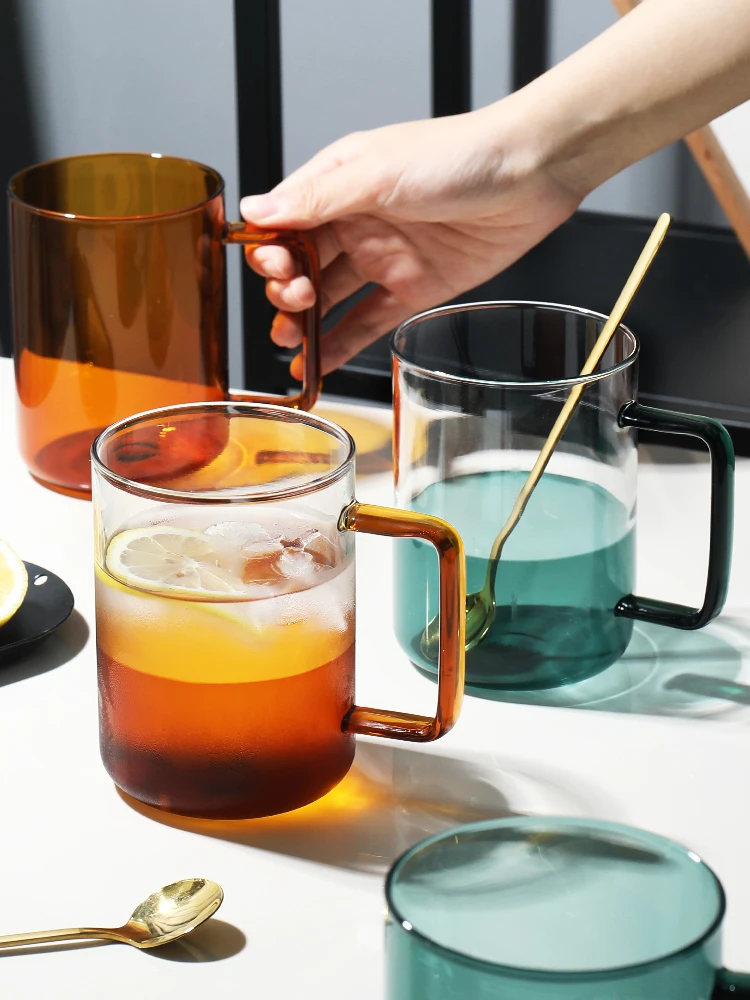 Simple Portable Glasses Reusable Shot Glasses with Handles Coffee Tea Cups Wine Utensils Home Kitchen Bars Drinking Utensils