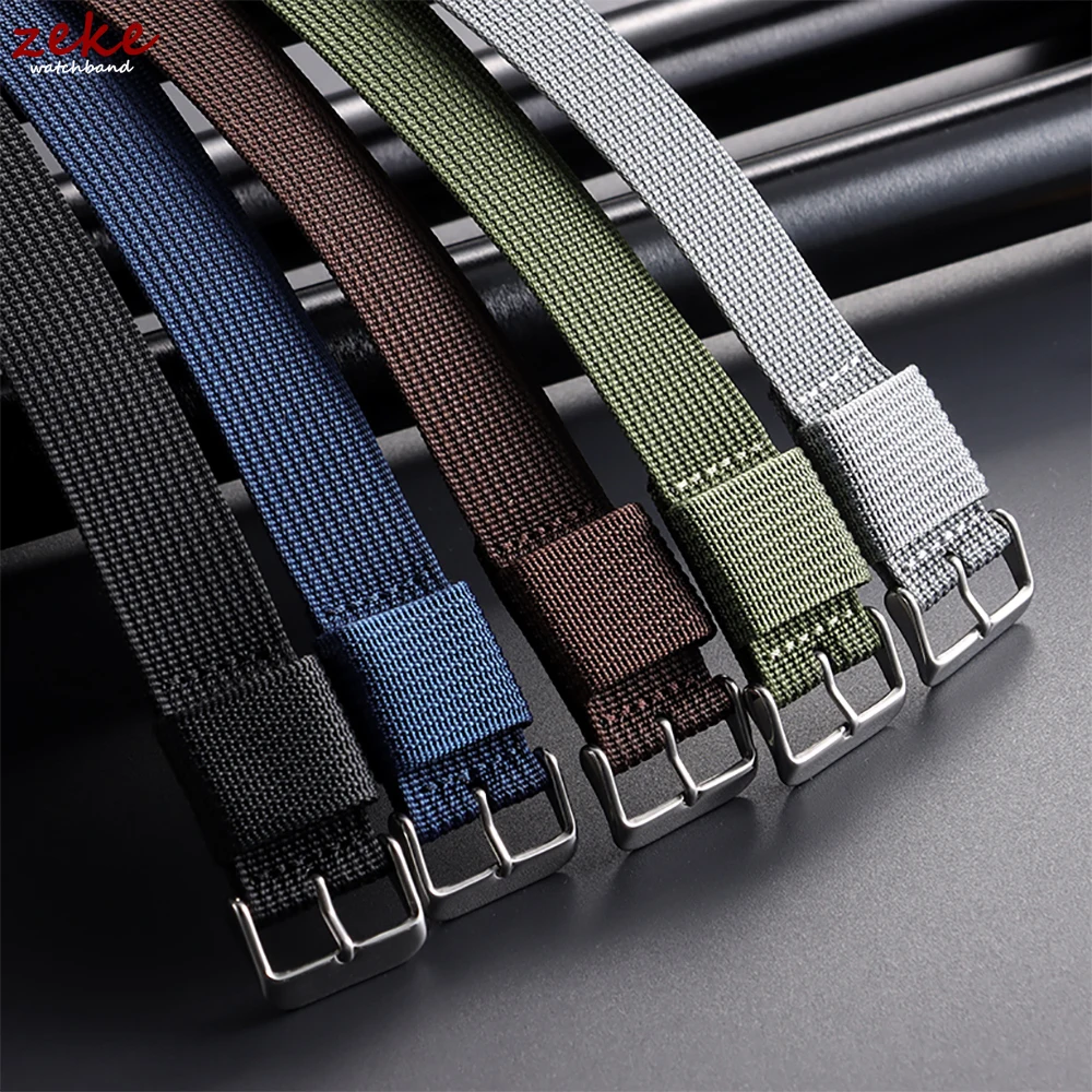 Army Sports Breathable Nylon Watch Band 18/20/22mm Braided Nylon Strap for Seiko Men's Fabric Nylon Bracelet Wristbelt for Omega image 2