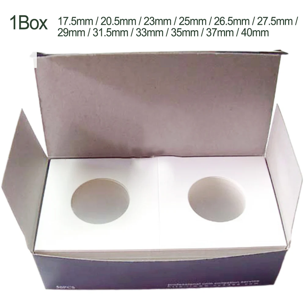 12Specifications Coin Holders Stamp Coin Supplies Storage Square Cardboard Box Coin Album Collection Clip Flip