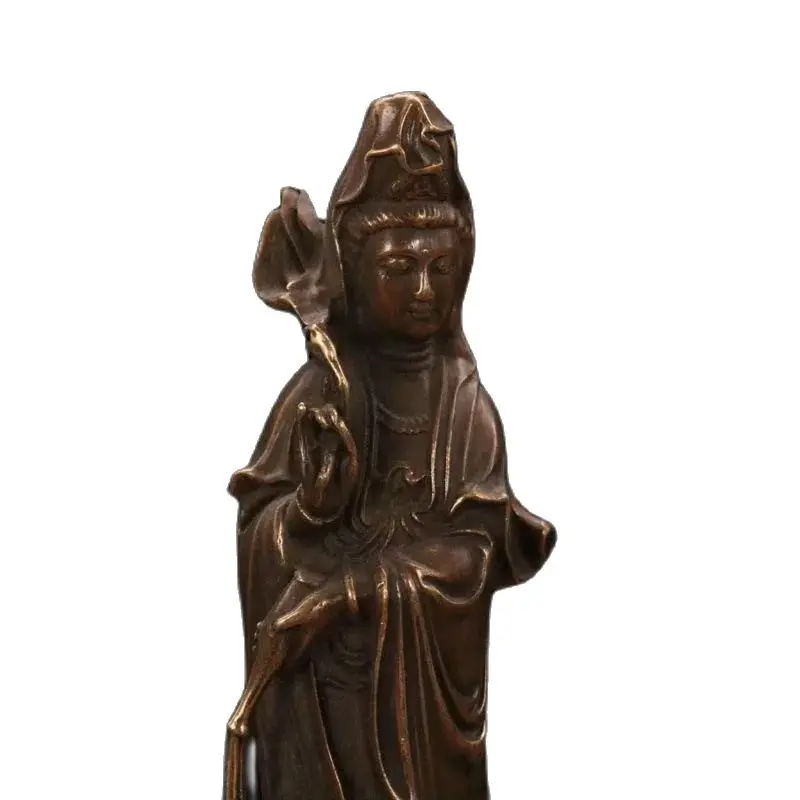 Ancient Bronze Statue of Goddess of Mercy and Bodhisattva, Descendants Buddha  Buddhist Hall, Temple, Home Furnishings