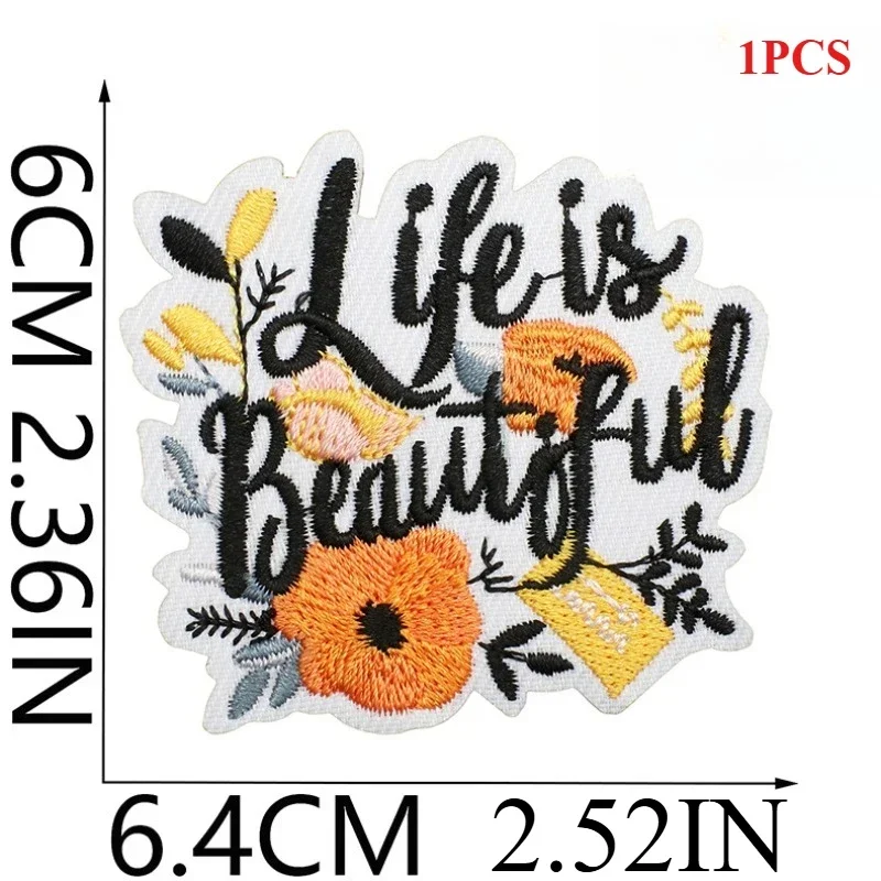 Positive Energy Embroidery Cloth Sticker Clothes Decoration Inspirational Quotes Patch Sticker Embroidery Chapter Zai Da Ai