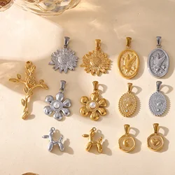 Diy Necklace Charms Diy Bracelet Kit Stainless Steel Gold Plated Pendant Diy Jewelry Making Accessories