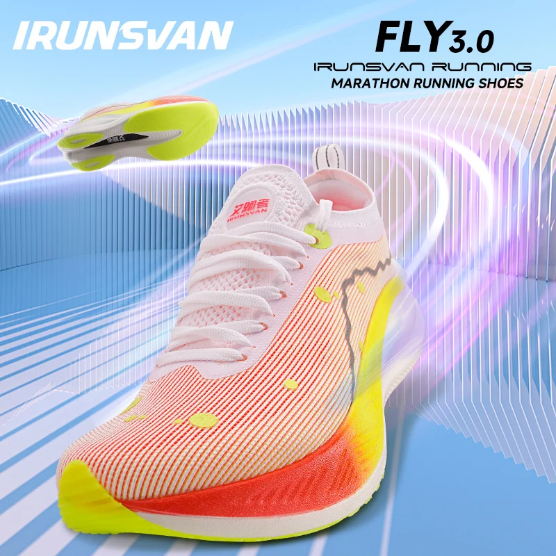 IRUNSVAN Men's Carbon Fiber Board Running Shoes Traction And Shock Absorption Sports Shoes Professional Marathon Coaching Shoes