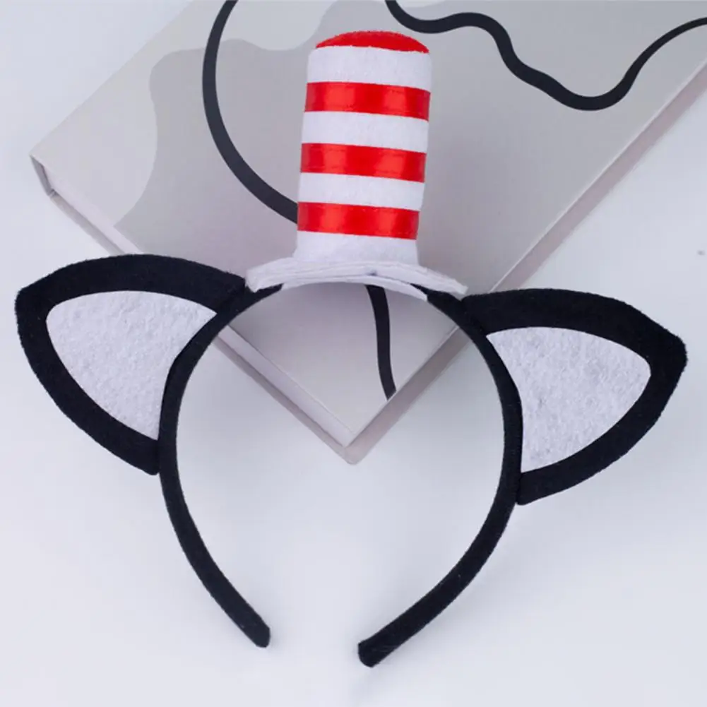 1/3/4/6Pcs Cat Ears Headband with Stovepipe Hat Headpiece Cosplay Costume Kit Hair Hoop Accessory Party