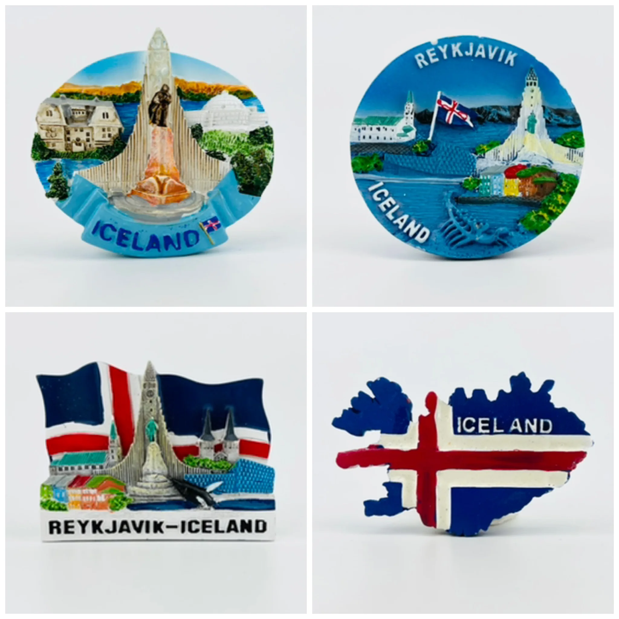 

Reykjavik, Iceland Tourist Souvenir Refrigerator Sticker Flag Landmark Painted Magnetic Refrigerator Sticker Home Decor