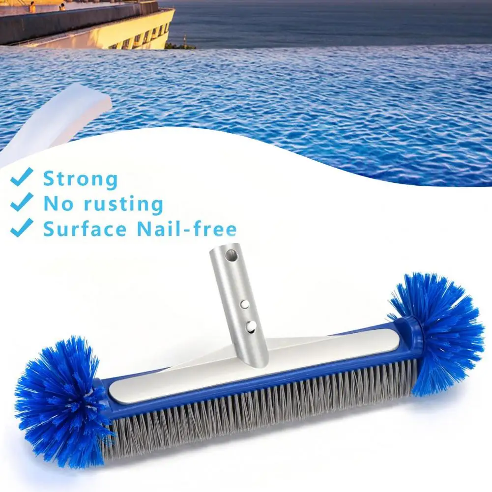 Swimming Pool Brush 18-inch Swimming Pool Brush Head with Corner Brush for Easy Installation Tile Scrubbing Semi-spherical