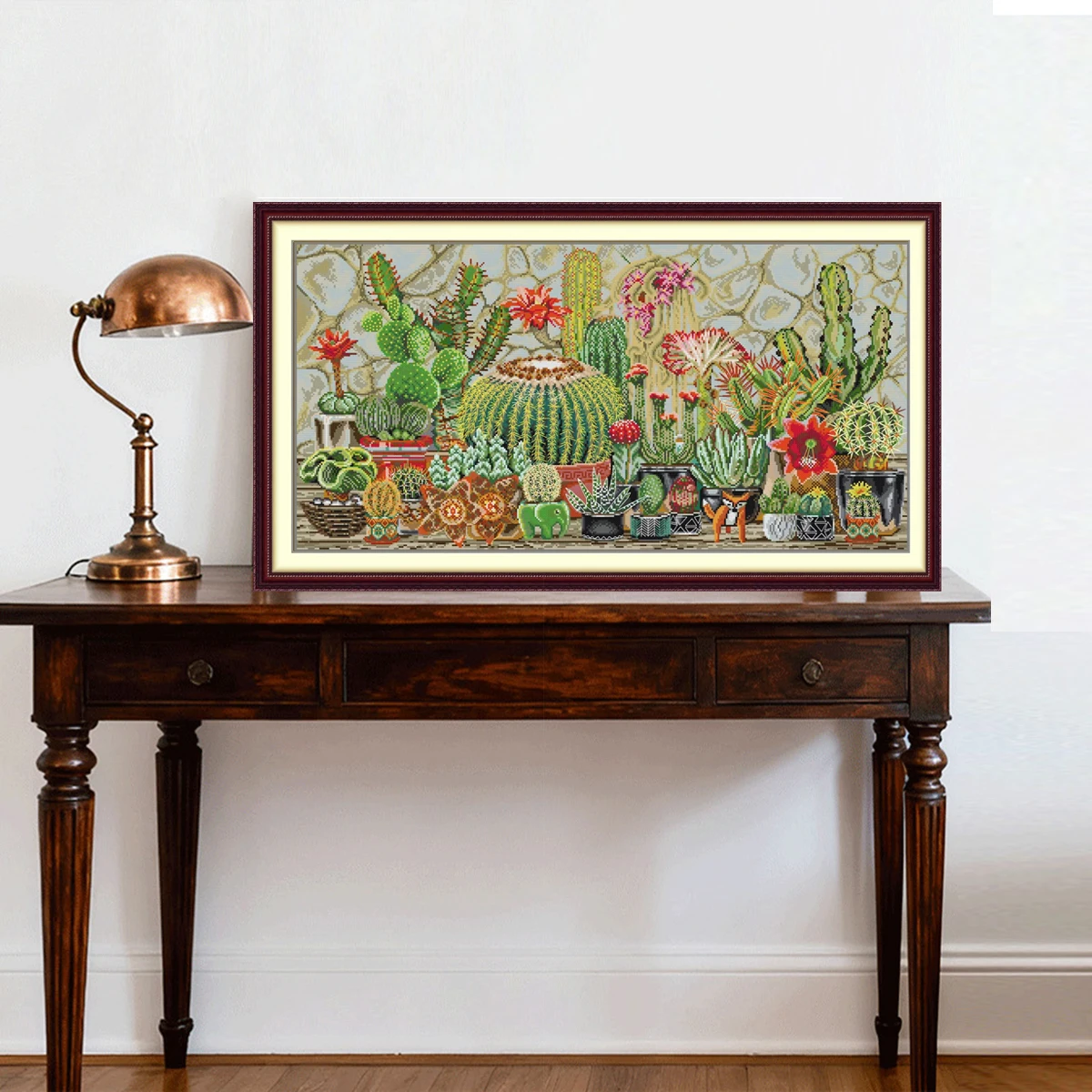 

Набор для вышивки крестом Joy Sunday с предварительной печатью, «сделай сам», легкий узор, Aida 14/11CT, набор для вышивки из штампованной ткани-Cacti 4