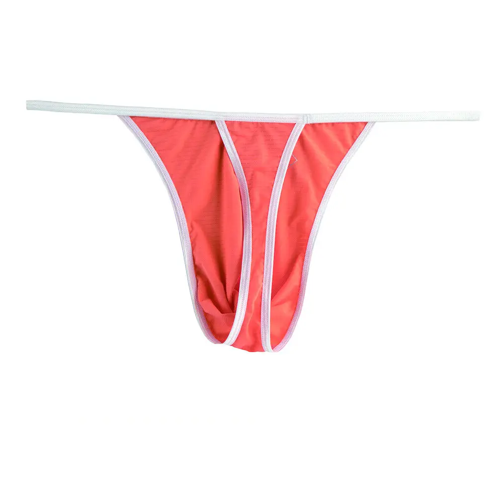 ZonbailonMen’s Sexy Thongs T-Back Ice Silk Pouch up G-Strings for Men