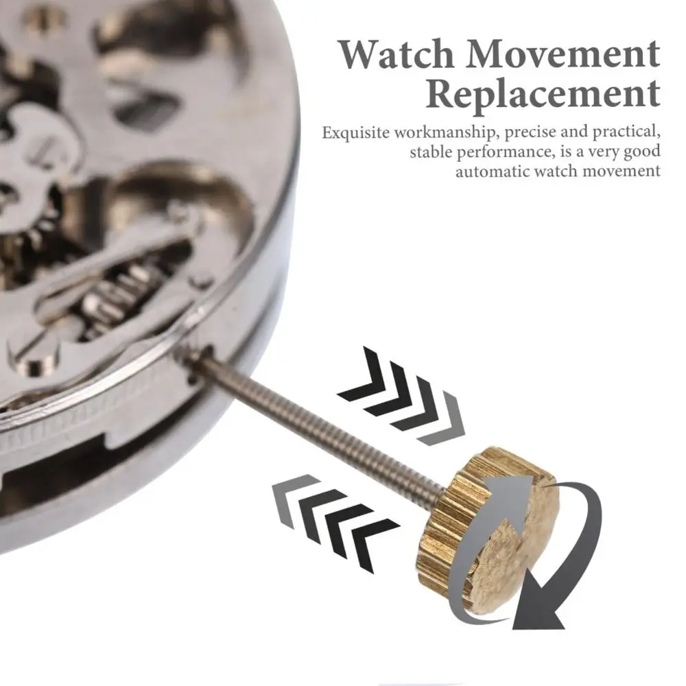 White Movement Watch Movement 3 Hands 3 Pin Design Watch Movement Replacement Single Calendar Automatic Mechanism view 2