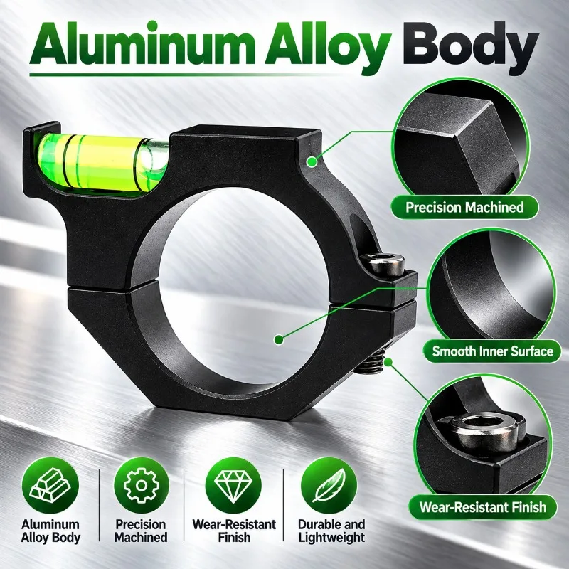 25.4mm Round Tube Level Holder, 1 Inch Aluminum Pipe Clamp with Calibration Fittings