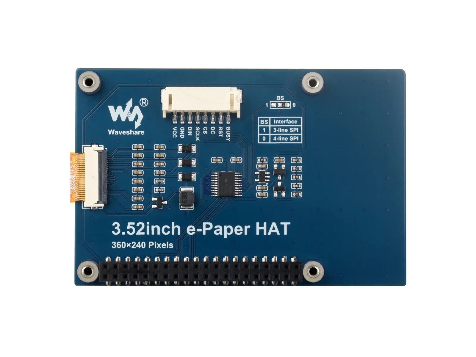 Waveshare 3.52inch E-Paper Display (B), E-Ink Display, 360x240, Red/Black/White, SPI  for Raspberry Pi/ Jetson Series/RDK X3 image 3