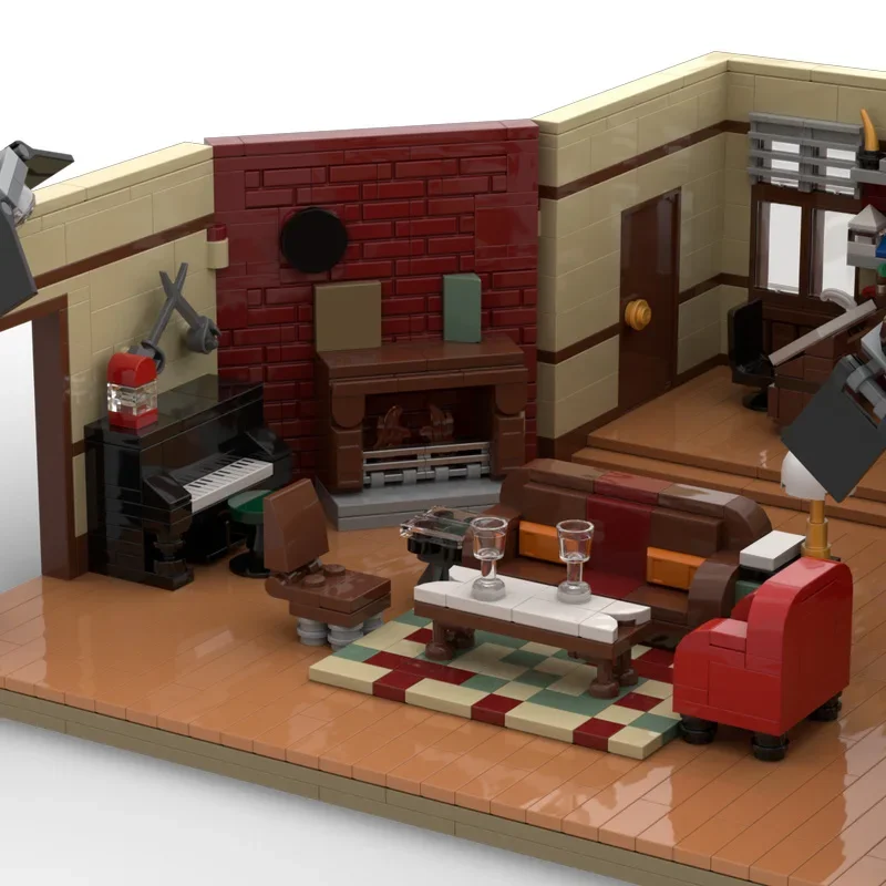 Bricks DIY Assembly Modern Apartment Living Room Building Blocks Set Modular House Architecture Model Educational Toys Gift