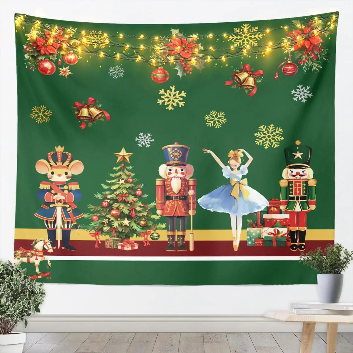 natal-quebra-nozes-tapecaria-criancas-bonito-ballet-princesa-arte-da-parede-para-quartos-salas-de-estar-cobertor-verde-pendurado-na-parede-respiravel