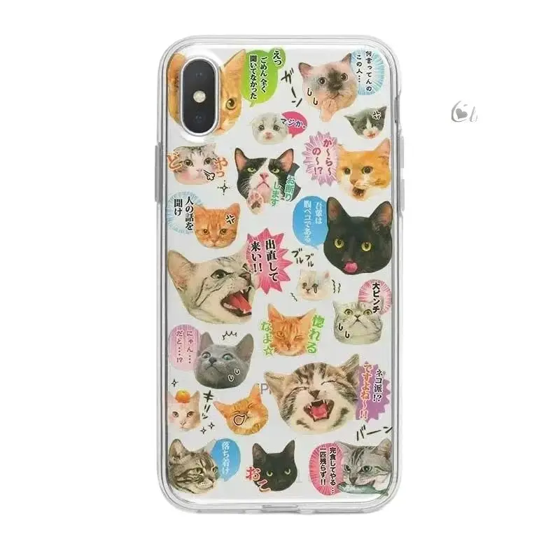 Custodia per telefono Cute Cat Dog per iPhone 11 12 13 14 15 Pro Max 7 8 Plus Mini X XR XS SE custodia per cellulare in TPU Coque