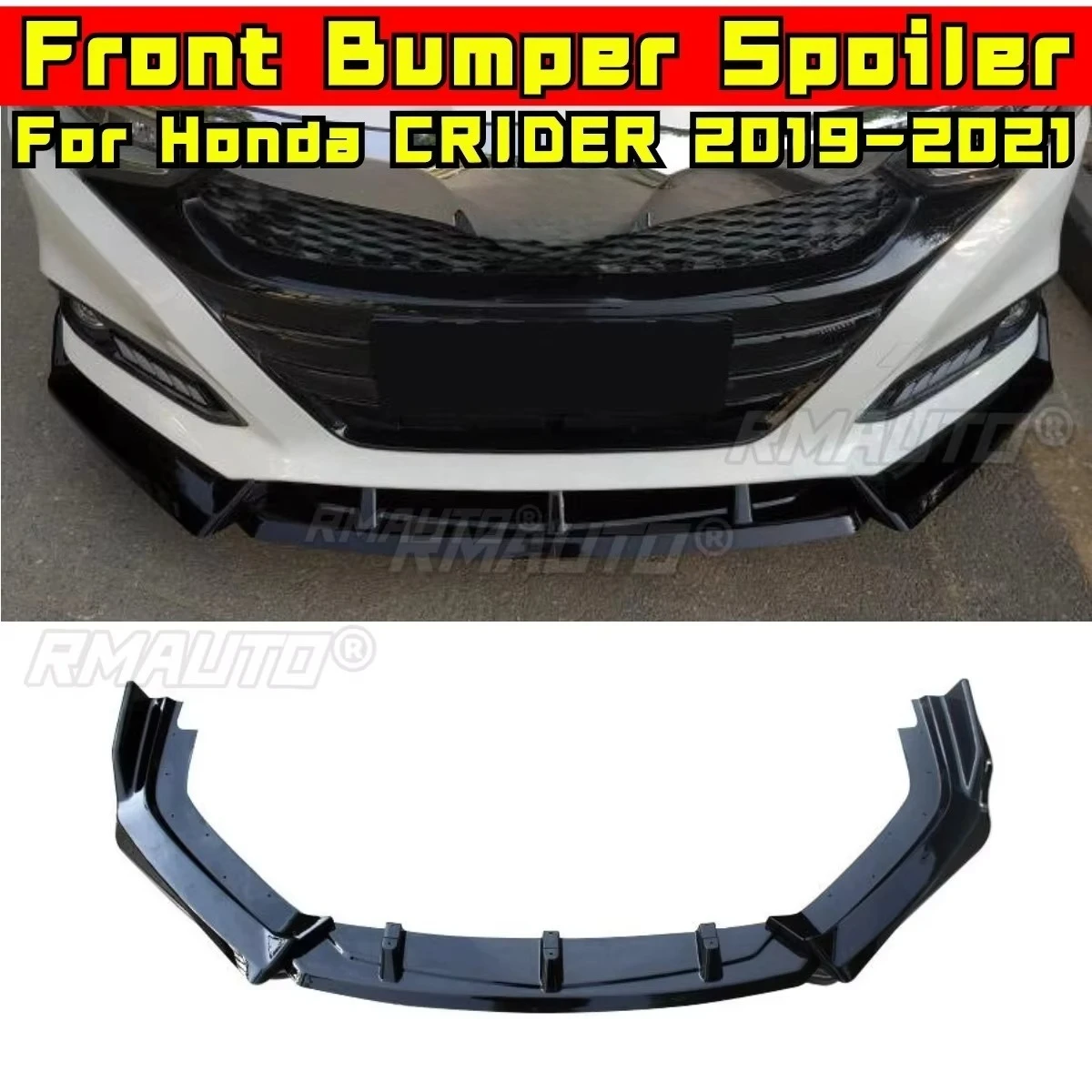 

For Honda CRIDER 2019- 2021 Car Front Bumper Lip Splitter Diffuser Spoiler Body Kit Gloss Black Bumper Lip Modification Part