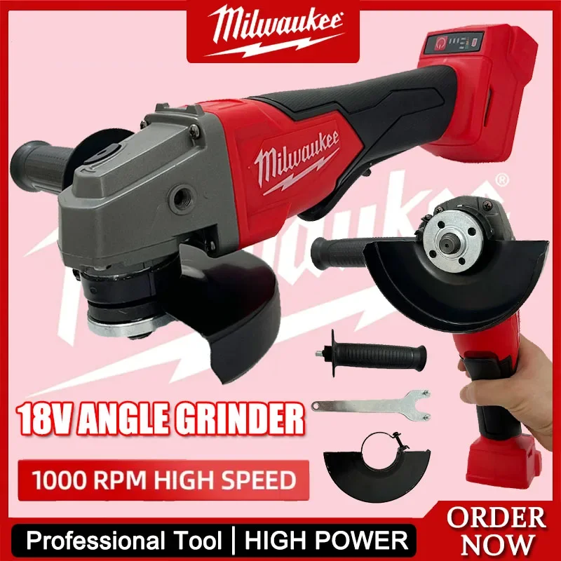 Milwaukee 125mm Angle Grinder Electric High Power Brushless Wireless Polishing Variable Speed Cutting Cutting Power Tool For 18V