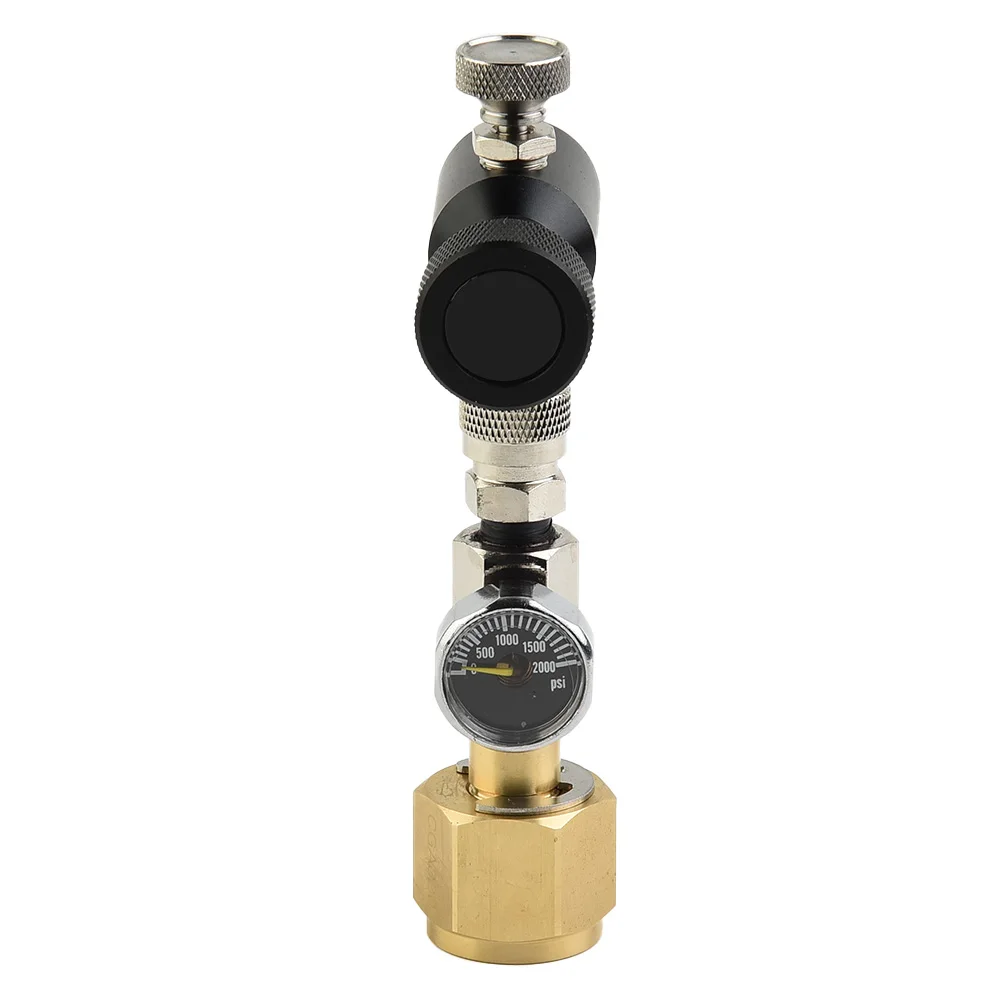 M18*1.5 Brass Adapter for Soda Stream Cylinder Refill Station – CGA320 Gas Filling Connector with 8mm Male Thread, 2000psi Gauge