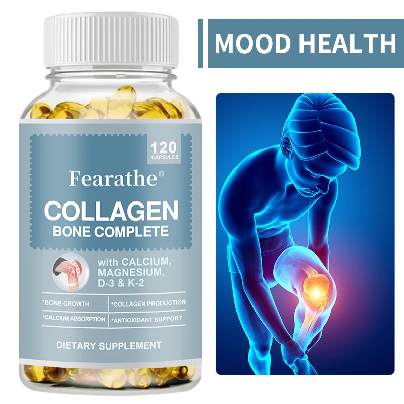 Collagen Bone Complete Capsules with Calcium & Magnesium for Bone Growth Collagen Production Calcium Absorption Antioxidant