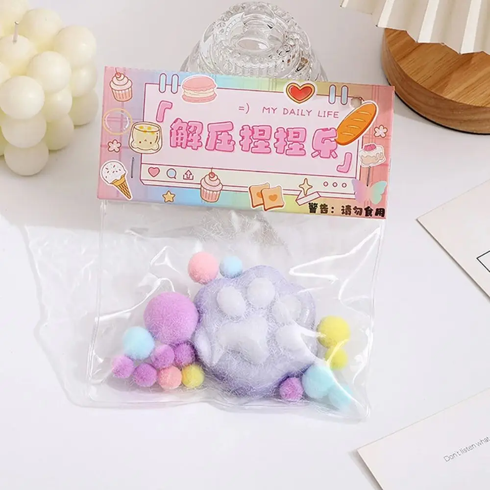 TPR Squishy Mochi Peluche Palla antistress Kawaii Zampa di gatto Giocattolo da spremere Antistress Cartoon Gatto Piede Pizzico Decompressione Agitarsi Giocattolo