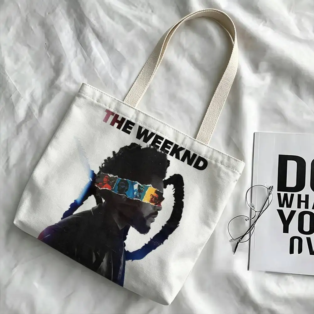Singer T-The W-Weeknd Storage Bags Double-Sided Print Large Tote Bag Durable Beach Picnic Foldable Gift Eco 3