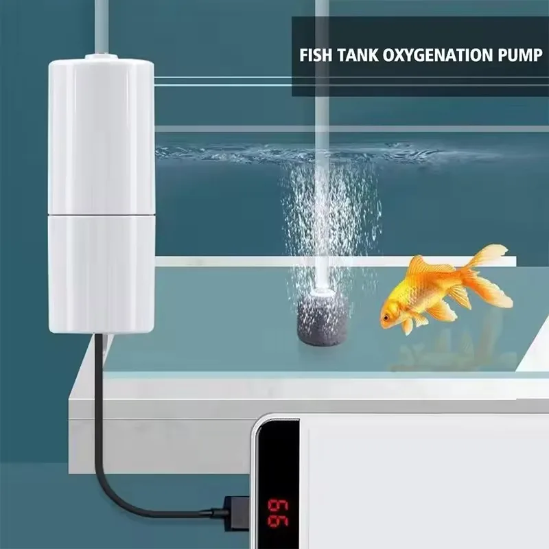 

Portable Aquarium Oxygen Pump Fish Tank USB Silent Air Compressor Inflator Small Oxygen Generator