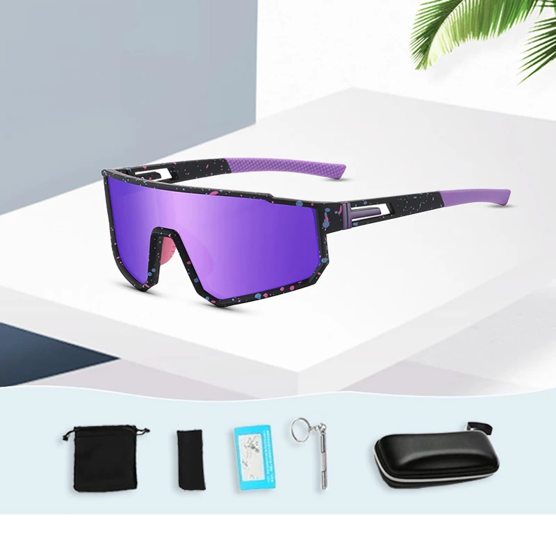 Nowe spolaryzowane jednoczęściowe kwadratowe oprawki sportowe męskie okulary przeciwsłoneczne Trend modne okulary pudełko UV400 okulary damskie kolarstwo na świeżym powietrzu — zdjęcie 7