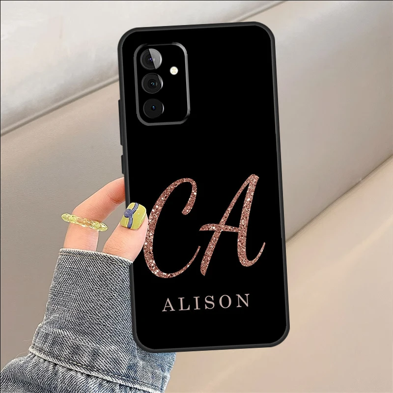Bling Personalised Name Plating Case For Samsung Galaxy A54 A34 A24 A14 A52 A32 A22 A12 A51 A71 A50 A53 A33 A23 A13 Cover