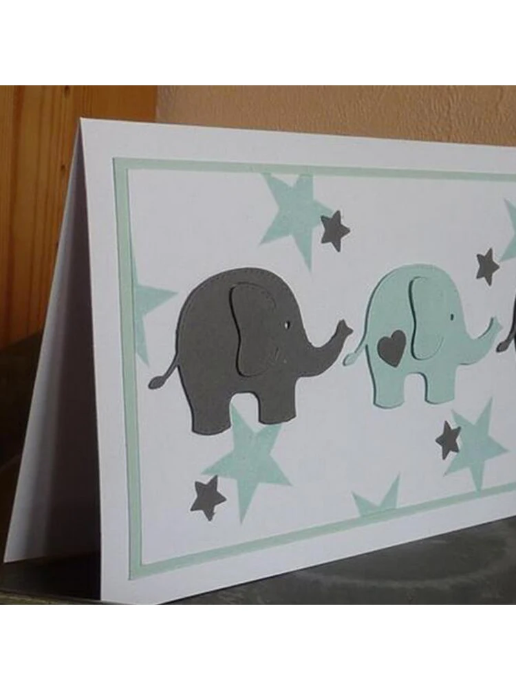 Elephant Animal Metal Cutting Dies Stencil Scrapbooking Diy Album Stamp Paper Card Embossing Decor Craft Knife Mould