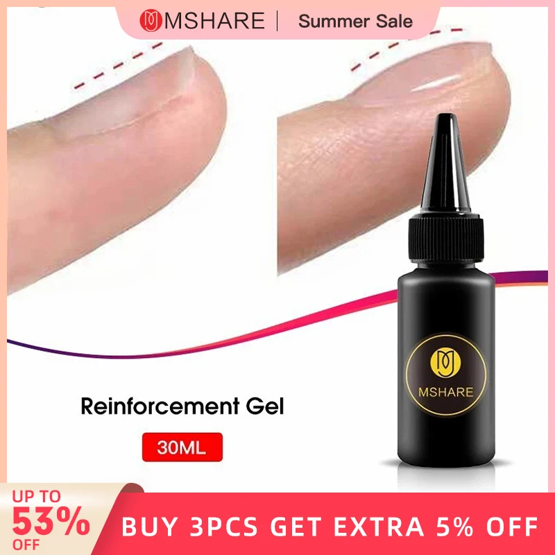 MSHARE Reinforcement Gel  Self Leveling Build Nail Apex & C-Curve Builder Strengthen Alignment Base Soak Off  30ml