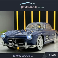 Simulation 1/24 Benzs 300SL Vintage Classic Car Model With Sound Light Children Diecast Toy Vehicle Boy Gift Collective Voiture