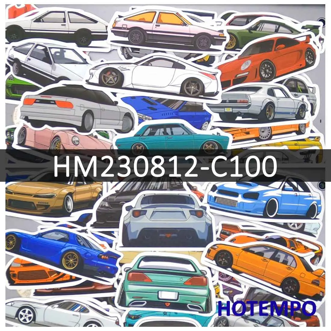 50/100Pieces Mixed Supercar Funny Vehicle Graffiti Cartoon Car Stickers for Phone Luggage Journal Skateboard Laptop Sticker Toys