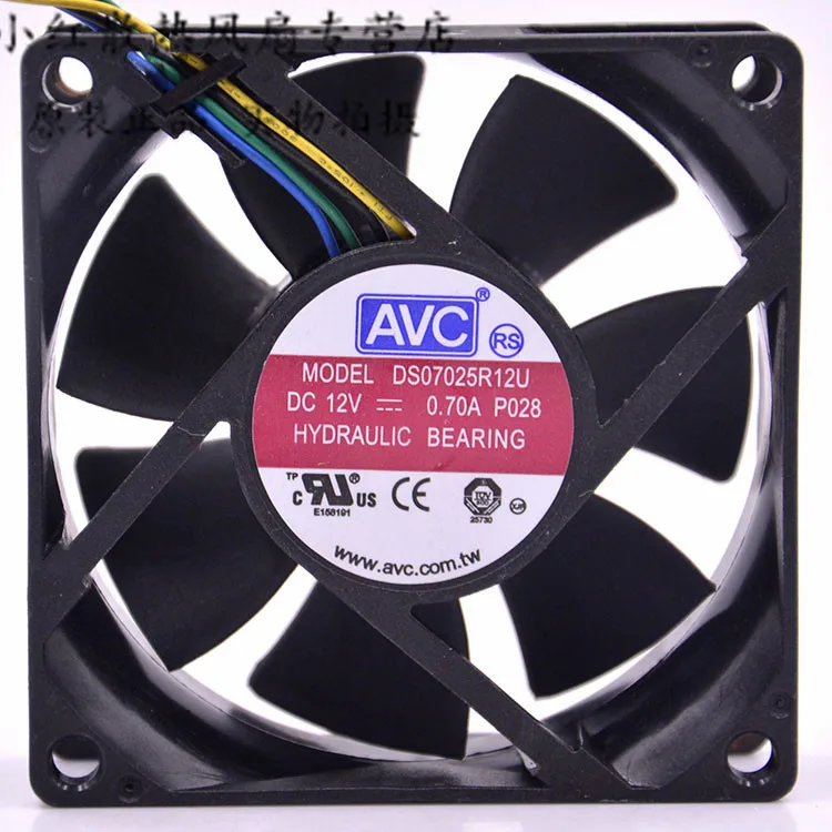 

AVC DS07025R12U DC 12V 0.7A 70x70x25mm 4-Wire Server Cooling Fan