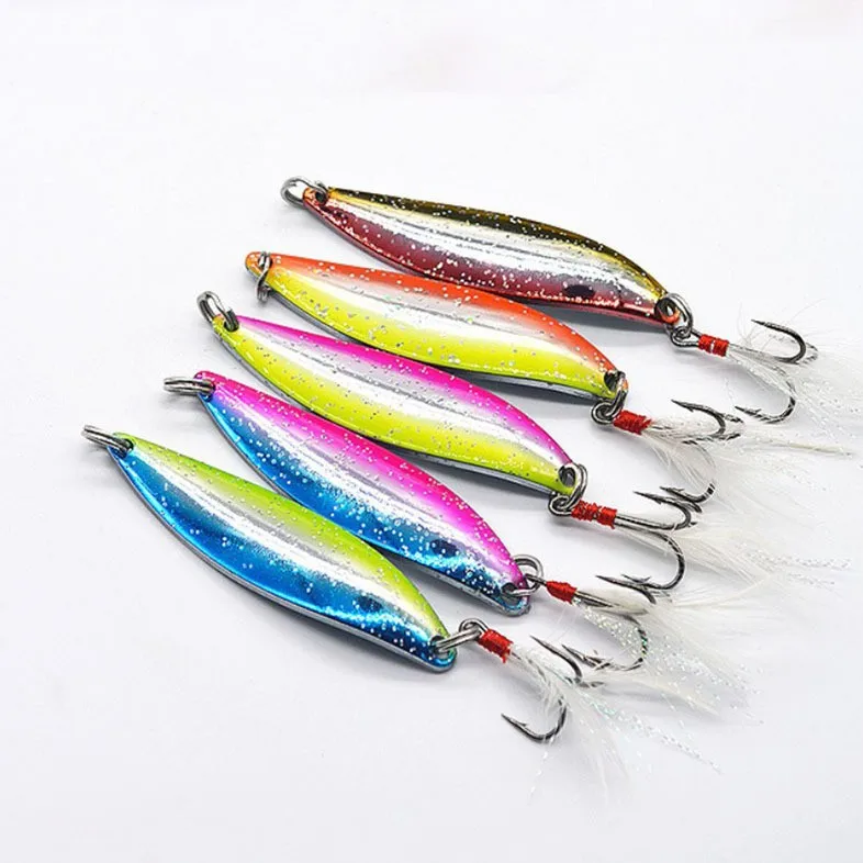 

5g/8g/14g/17g Colorful Sequins Hooks Fishing Tackle Spoon Metal Spoon Fishing Lure