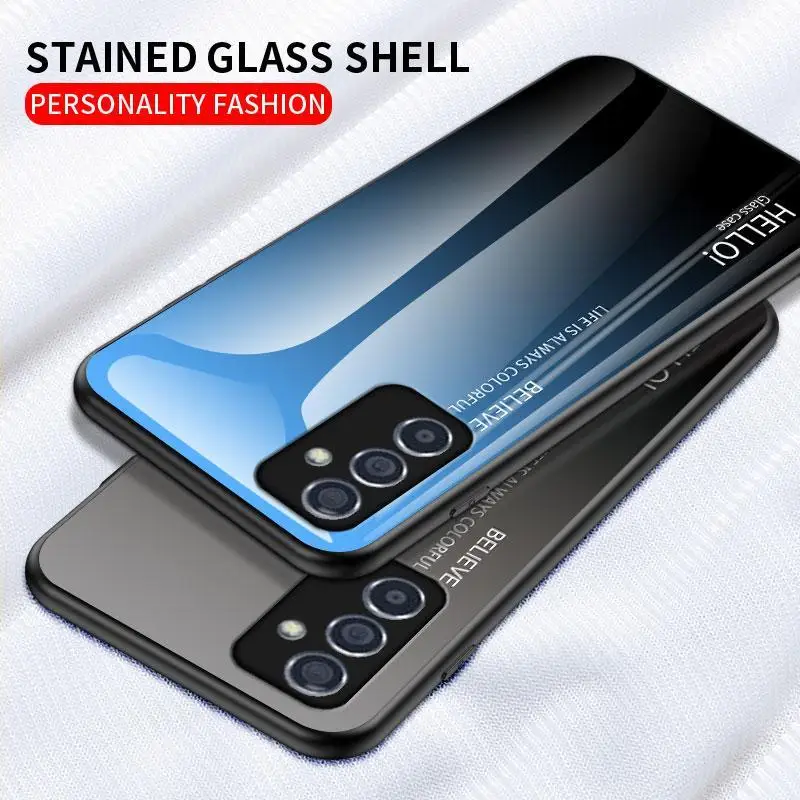 For Samsung Galaxy A32 5G A326B Case Silicone Bumper Tempered Glass Hard Back Cover Case for Samsung Galaxy A32 5G A325G A326B